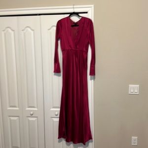 Raspberry silk maxi dress, brand new